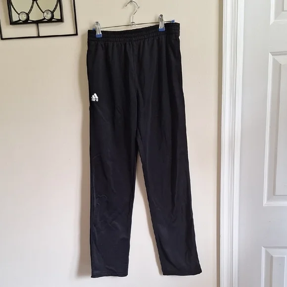 Adidas Boys Black Athletic Pants Size L - Picture 1 of 5